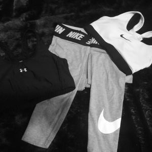 Nike long leggin joggers, Nike sports bra.